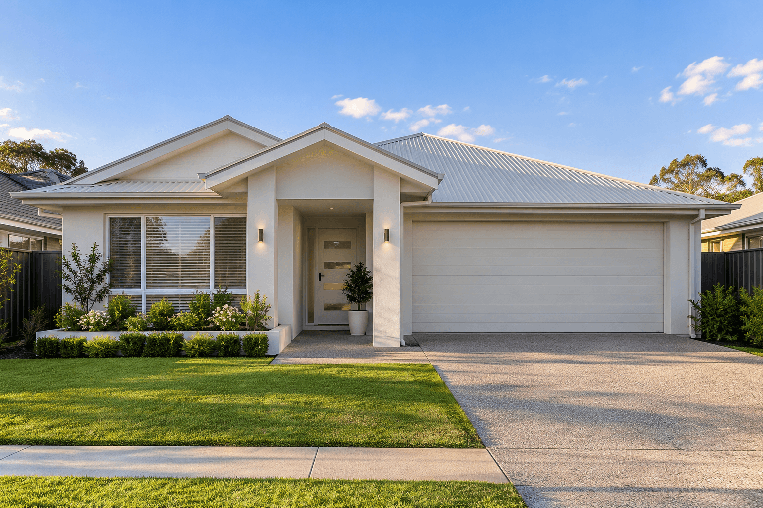 Original modern house exterior condition before recolouring